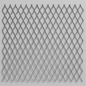 Panel metálico de malla deploye expandida con acabado galvanizado.