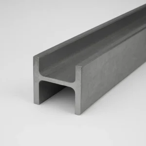 Perfil estructural HEB de acero laminado con alas anchas y gran capacidad de carga, ideal para estructuras pesadas.